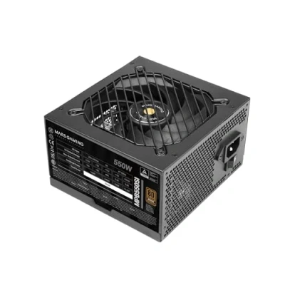 Immagine di MARSGAMING MPB550SI, Alimentatore PC ATX 550W, 7 Anni di Garanzia, 80Plus Bronze 230V, 90% Efficienza, Ventola SI Extreme Silence con Nucleo in Rame, Tecnologie AI2 RPM, DC e SMD, Nero