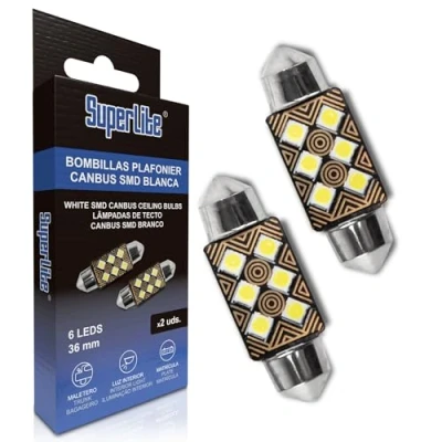 Immagine di Superlite BOM12620 Luci Abitacolo, 36 mm. 3 LED Set di 2