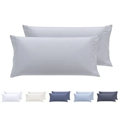 Immagine di Todocama Set di 2 federe per cuscini, in microfibra extra morbida, ipoallergenica. 70x40 cm Grigio Chiaro