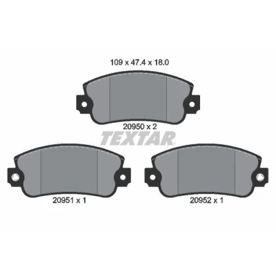 Immagine di TEXTAR 2095006 Kit pastiglie freno con segnalatore usura integrato FIAT: Panda I Hatchback, Uno Palio Hatchback