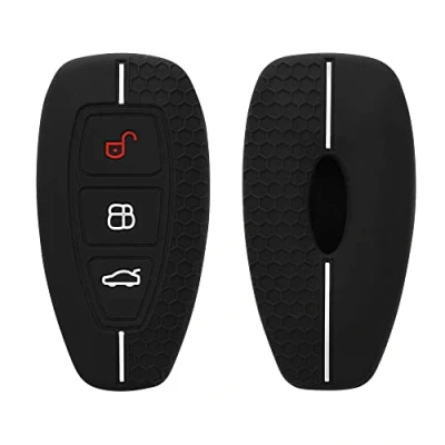 Immagine di kwmobile Custodia Coprichiave Compatibile con Ford 3 tasti Keyless Go Cover Copri Telecomando Chiave Auto Chiavi Macchina nero/grigio