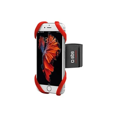 Immagine di SBS Fascia da Braccio portacellulare Universale per telefoni Fino a 6&quot;, Chiusura Regolabile in Velcro, Traspirante, con Fascette elatiche Smartphone