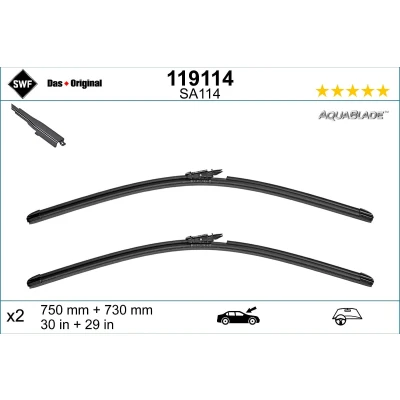 Immagine di Spazzola tergi Swf 119114 anteriore Spazzole flat blade FORD: Galaxy Mk3 MPV, S Max Mk2