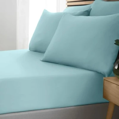Immagine di Catherine Lansfield So Soft Easy Iron Lenzuolo con angoli per letto matrimoniale, colore: carta da zucchero