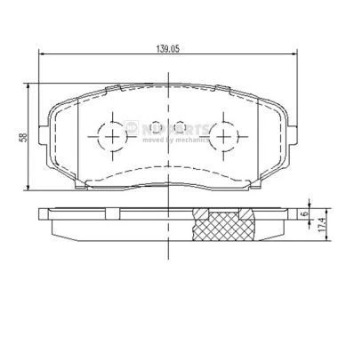 Immagine di NIPPARTS Kit pastiglie freno Assale anteriore con segnalatore acustico usura accessori N3603070 MAZDA: CX 7