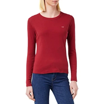Immagine di Levi&#039;s Ls Baby Tee Biking Red, Maglia a maniche lunghe Donna, XS