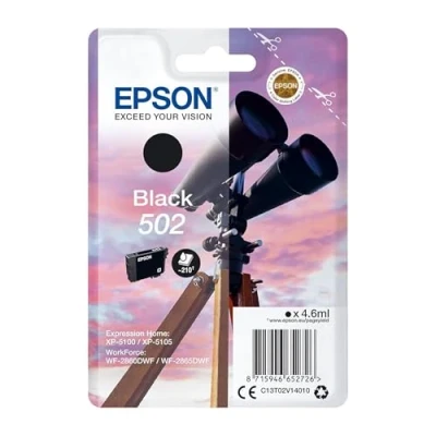Immagine di EPSON BINOCULARS SINGLEPACK BLACK 502 INK 4.6 ML CARTRIDGE