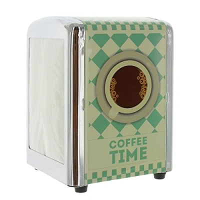 Immagine di Portatovaglioli Diner con logo retrò, ca. 14,5 x 10,5 9,5 cm, incl. 60 tovaglioli (Coffee Time)