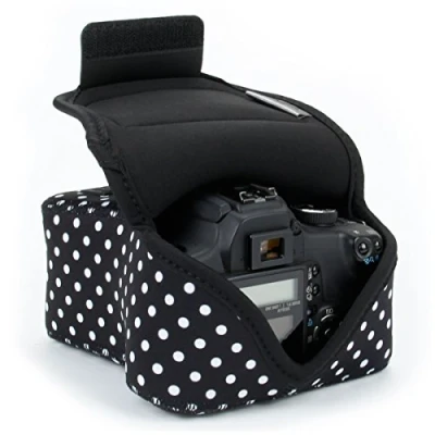 Immagine di USA GEAR Custodia Per Fotocamera Digitale DSLR/Custodia SLR con Protezione In Neoprene, Cinghia Cintura e Accessori Pois