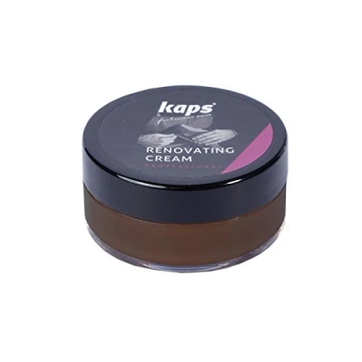 Immagine di Kaps Crema Ristrutturante Riparatrice per Scarpe in Pelle Liscia e Borse, Copri Graffi Screpolature, Renovating Cream, 10 colori (106 marrone scuro)