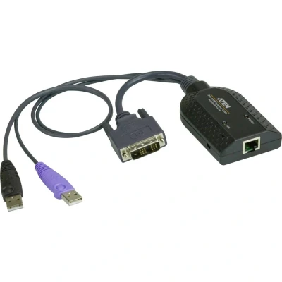 Immagine di ATEN KVM Adattatore [2x Spina A USB 2.0, DVI D 1x Presa RJ45] 0.20 m Nero
