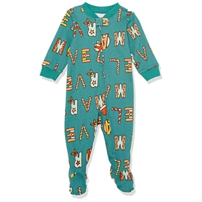 Immagine di Amazon Essentials Marvel Set Pigiama da Notte Unisex Bimbi, Pacco 2, Festive Sleep &amp; Play, 0 3 mesi