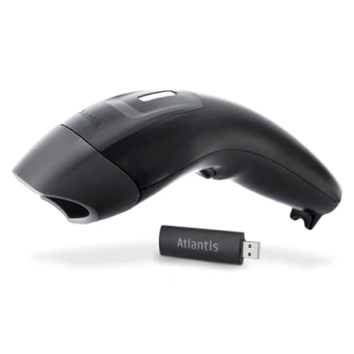 Immagine di Atlantis A08 LN1252 W Lettore Codici a Barre Barcode reader scanner Wireless 1D Ottico ad alta risoluzione 2500 pix, 270 scansioni sec, legge da smartphone, codice farmaceutico, collegamento USB