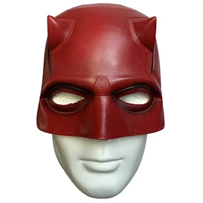 Immagine di LePyCos DD Daredevil Maschera opaca in lattice, per cosplay, feste maschera, Halloween, colore: rosso