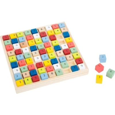 Immagine di small foot 11164 Sudoku colorato &quot;Educare&quot; in legno, con 81 cubi numerici dai colori vivaci per stupore, a partire da 6 anni.