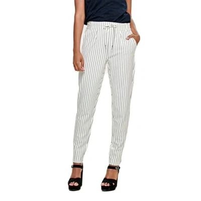 Immagine di Only Onlpoptrash Easy Rush Stripe Pnt Noos, Pantaloni Donna, Multicolore (Cloud Dancer Stripes:black), 32W / 32L