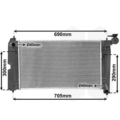 Immagine di VAN WEZEL 53002302 Radiatore motore Alluminio 600 350 18 Alette di raffreddamento saldate TOYOTA: Corolla Verso, IX Hatchback