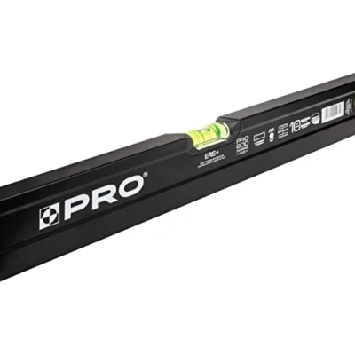 Immagine di PRO800 Livella a bolla 150cm fresata su un lato con Profilo Ergonomico ERS+ (Easy Reading System) e precisa tappi di chiusura antiurto Colore Nero