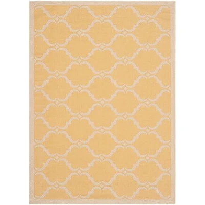 Immagine di SAFAVIEH Tappeto Geometrico Soggiorno, Sala da pranzo, Camera letto Lavabile in Lavatrice e Antiscivolo Courtyard Collection, A Pelo Corto, Giallo Beige, 79 X 152 cm