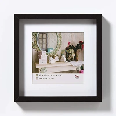 Immagine di walther design nera 30 x cm con passe partout, cornice in legno Stoccolma EA339B