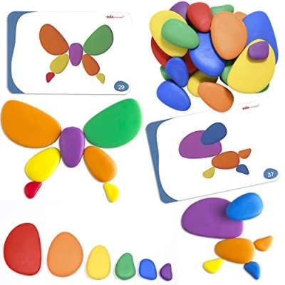 Immagine di Rainbow Pebbles Ordinamento e impilamento Pietre, Multicolore, 13208