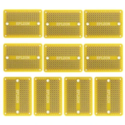 Immagine di EPLZON Mini PCB Placcato Oro Breadboard per Progetti di Elettronica Fai da Te Compatibile con Saldatura 2.0&quot;x1.5&quot; Colore Misto (Confezione 10 Pezzi,Giallo)