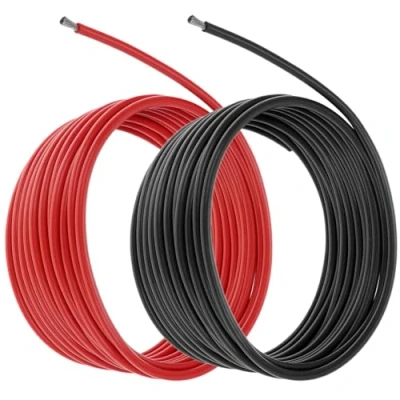 Immagine di QWOK Cavo Elettrico 10 AWG 5,3 mm² 2,5 m Nero Rosso Filo Rivestito in Silicone di Rame Stagnato 1050 Fili per RC Auto, Drone, Batteria Aereo, ecc