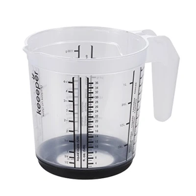 Immagine di keeeper Caraffa Graduata con Sistema Antiscivolo, 1 L, Massimo, Grigio Grafite