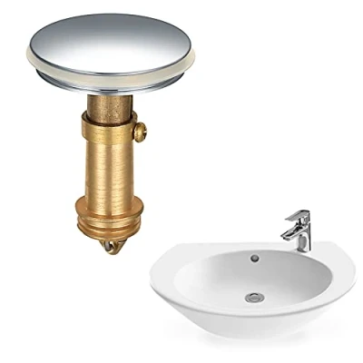 Immagine di tappi per lavello pop up, di scarico a pressione da 38 mm, tappo molla Click Clack, cucina, bagno, lavabo, vasca, in ottone massiccio cromato