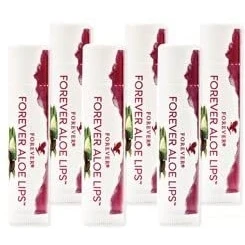 Immagine di Forever aloe Lips, matita per la cura delle labbra di alta qualità con vera, olio jojoba e cera d&#039;api secche screpolate, certificato dermatest, senza glutine (6 x 4,25 g)