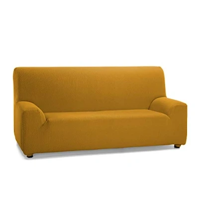 Immagine di Martina Home Tunez, Copridivano elastico, Tela (50% poliestere, 45% cotone, 5% elastan), Mostarda, 3 Posti (180 240 cm larghezza)