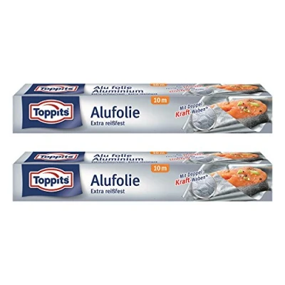 Immagine di Toppits Pellicola in alluminio a nido d&#039;ape doppia forza (10 m x 29,5 cm), confezione da 2 (2 10 metri)