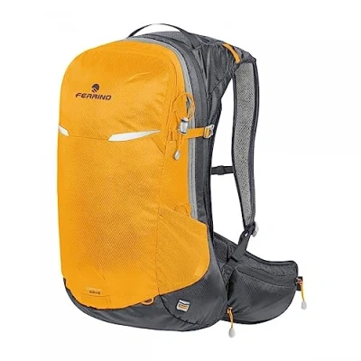 Immagine di Ferrino zephyr 22+3 zaino 25 litri 78512 NGG colore giallo e grigio ideale per trekking coprizaino incluso schienale traspirante porta bastoncini leggero capiente