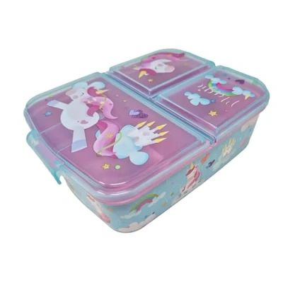 Immagine di Contenitore per il pranzo bambini, a scelta: Frozen, PJ Masks, Spiderman, Avengers, Mickey, Paw Patrol, in plastica senza BPA, unicorno A1