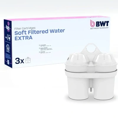 Immagine di BWT Cartuccia filtrante Soft Filtered Water EXTRA migliore protezione dal calcare e più piacere essere intelligenti risparmia bottiglie di plastica set da 3 pezzi