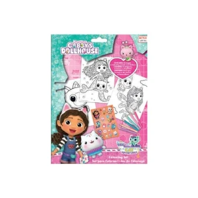 Immagine di Set da colorare con adesivi (con 4 matite colorate), Gabby&#039;s Dollhouse
