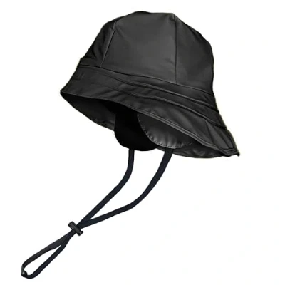 Immagine di Toutacoo Cappello da Pioggia, Impermeabile, Unisex, a Tesa Larga Berretto con sottogola e paraorecchie, Fodera in Pile (01 Nero)