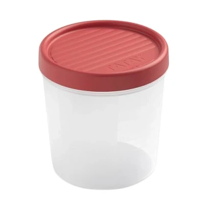Immagine di TATAY Contenitore Ermetico per Alimenti, Capacità 1L, Coperchio a Vite, Senza BPA, Adatto al microonde e lavabile in lavastoviglie, Colore Rosso mirtillo. Misure: 12 x 12,5 cm