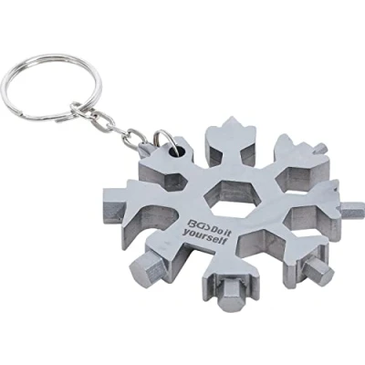 Immagine di BGS Diy 85880 strumento multifunzione fiocco di neve 18 in 1 acciaio inossidabile gadget regali da uomo per viaggi, campeggio, avventura