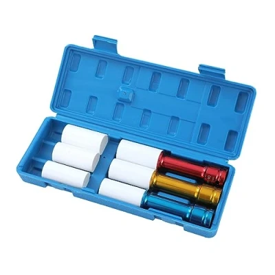 Immagine di TOPWAY 1/2&quot; Set di Chiavi a Bussola per Cerchi in Lega 17/19/21mm, Extra Profonde, Bussole Dadi Ruote, Acciaio al Cromo Molibdeno, con 3 Maniche Plastiche, Avvitatore ad Impulsi