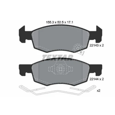 Immagine di TEXTAR 2214301 Kit pastiglie freno con segnalatore acustico usura accessori OPEL: Corsa E Hatchback