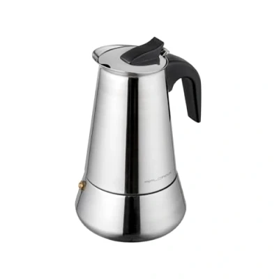 Immagine di Florina Caffettiera 9 Tazze (450 ml) i Moka Induzione per Piano Cottura LINDA in Acciaio Inossidabile con Manico Sagomato Adatta a Tutti Tipi di Fornelli e