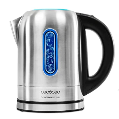 Immagine di Cecotec Bollitore elettrico ThermoSense 290. 1,7 L, 2200 W, senza BPA, base a 360º, filtro anticalcare, doppio sistema di sicurezza, controllo della temperatura regolabile, acciaio inossidabile