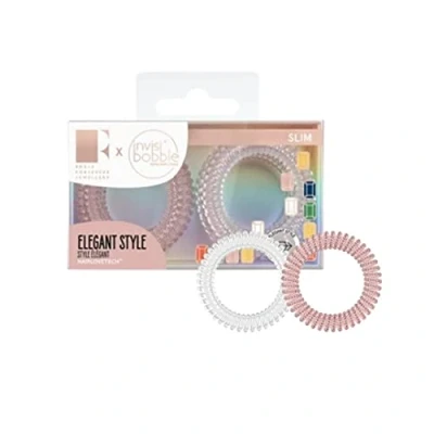 Immagine di Invisibobble elastico capelli rosa e trasparenti Slim Pink Glasses x8 I a spirale per le donne edizione limitata x rosie fortescue
