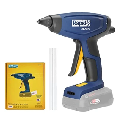 Immagine di RAPID BGX500 Pistola per Colla a Caldo Batteria con Riscaldamento Rapido, Regolatore di Flusso, Indicatore Calore, Design Grilletto 4 Dita, non Inclusa, 410 g (5001517),Blue