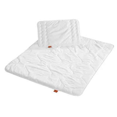Immagine di sleepling 194477 baby set per lettino bimbo composto da piumino tutto l&#039;anno 100 x 135 cm e cuscino piatto 40 60 cm, 100% microfibra, anallergico, bianco