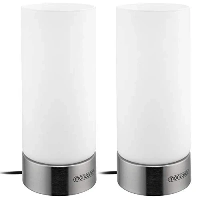 Immagine di Monzana 2x Lampade Comodino Touch Incl. Lampadine LED Dimmerabile E14 Luce Notturna Lettura Soggiorno Scrivania