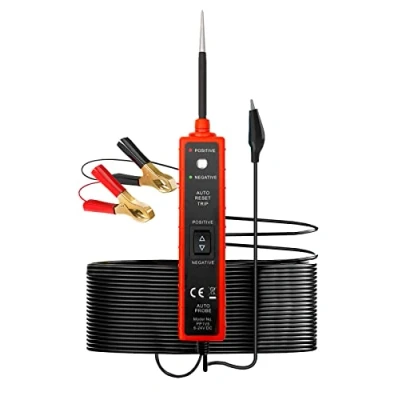 Immagine di KASIAL Tester per Circuiti Elettrici Auto DC 6 V 12 24 Test di Polarità, Cortocircuito, Messa a Terra,Circuiti Strumento Penna o Camion