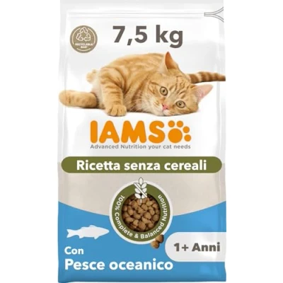 Immagine di IAMS Advanced Nutrition senza cereali con Pesce oceanico Crocchette gatto Set %: 2 x 7,5 kg