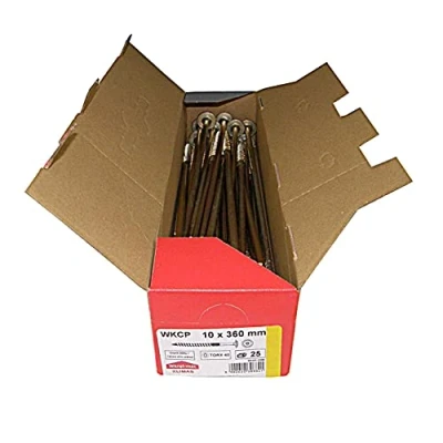 Immagine di KLIMAS viti per legno Torx, set di a testa piatta, TX, costruzione tetti, 10 x 360 mm, 25 pezzi, colore: giallo
